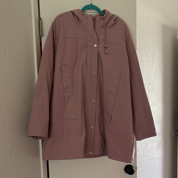 NWT ASOS Curve Dusty Pink Rain Jacket - Picture 1 of 5